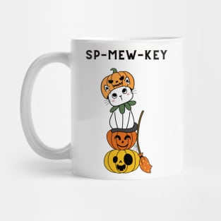 Spooky (Sp-mew-key) Kitten with pumpkins Mug